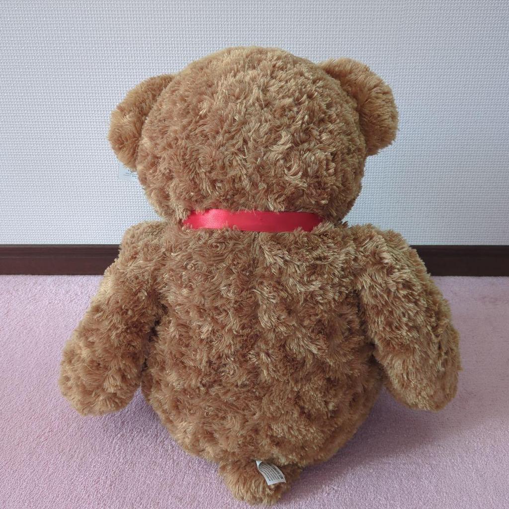 [USED] Teddy bear with tag, large brown stuffed bear, large bear