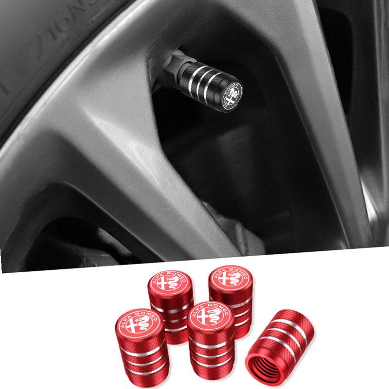 TWXBP1 Car Tire Valve Stems Cap Aluminum Tire Wheel Stem Air Valve Cap For Alfa Romeo giulietta 159 mito giulia stelvio 147 Accessories