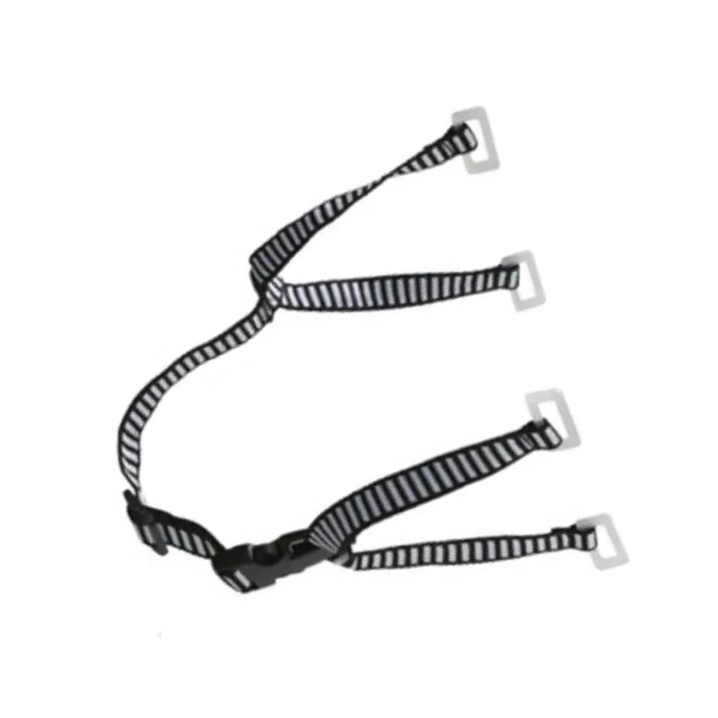 Hard Hat Chin Strap Y Shape 28cm Expandable Black White Color Blocking Universal with 4 Fixed Points for Safety Helmet