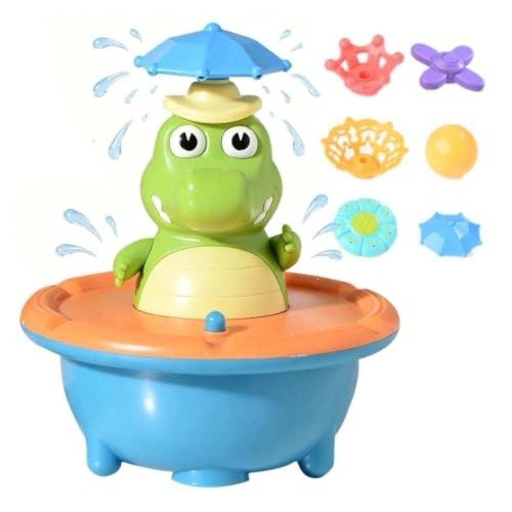 LED Light Light up Bath Toys Cartoon Crocodile Bath Toy Gifts Spray Water Crocodile  Bath Time