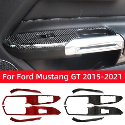 Для Ford Mustang GT 2015-2021 аксессуары из углеродного волокна автомобильные окна подъемный переключатель панель управления декоративная крышка отделка наклейка