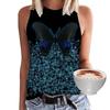 Летняя майка с 3D-принтом «Бабочка» с цветочным принтом для женщин, уличная одежда Y2k, свободный жилет с круглым вырезом, без рукавов, без бретелек для девочек