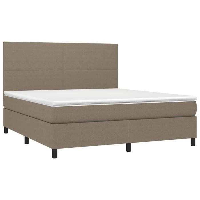 Maison Exclusive - Sommier à lattes de lit avec matelas Taupe 180x200 cm Tissu