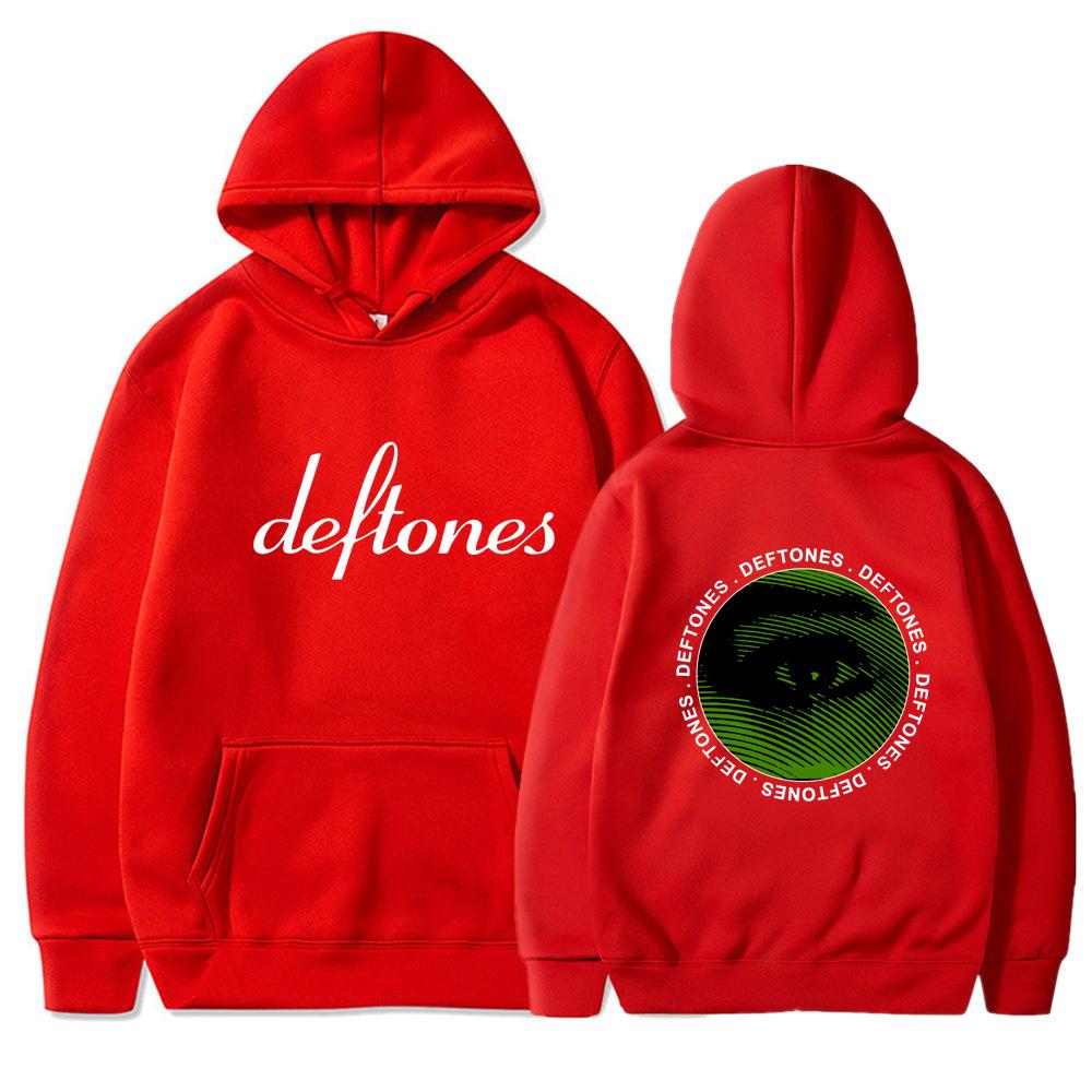 Хип-хоп Рэпер Принт Deftones Зеленые Глаза Осень Унисекс Толстовка с Капюшоном Флисовая Подкладка Повседневная Толстовка с Карманом Ежедневная Уличная Одежда Толстовка