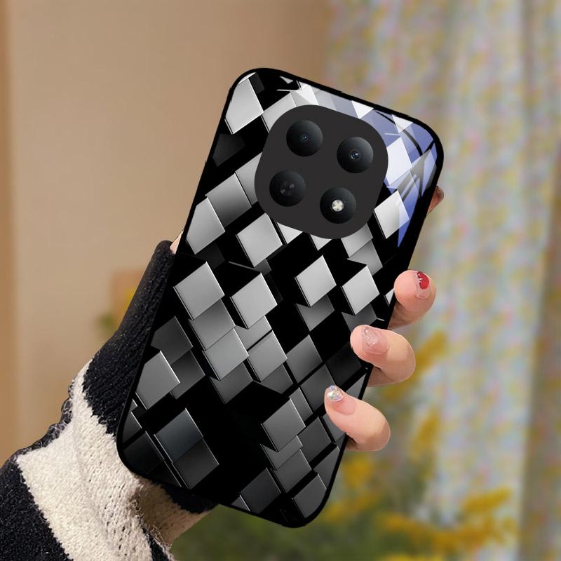 Стеклянный чехол для Xiaomi Poco M8 5G Модный прочный ПК Закаленное стекло Чехол для телефона Задняя крышка для Redmi Note 15 Note15 5G Funda Бампер