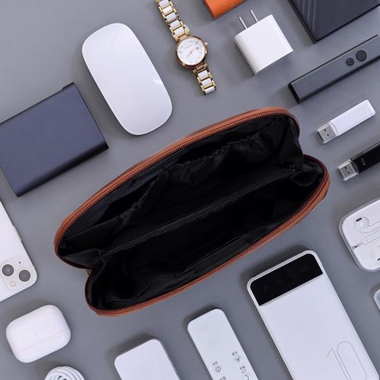 Сумка для электронных аксессуаров Многосекционный дорожный органайзер для технических аксессуаров Водонепроницаемый чехол из искусственной кожи