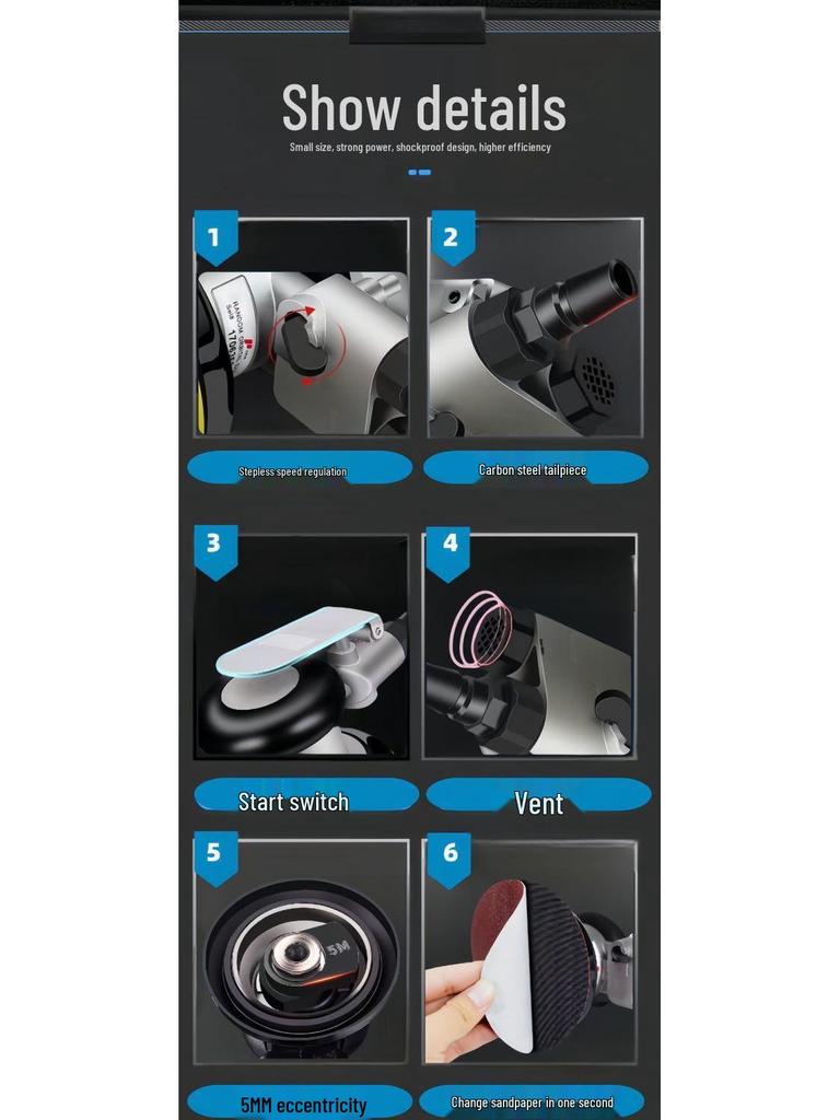 Пневматическая шлифовальная машинка-полировщик: Промышленная шлифовальная машина для воскования и полировки автомобилей