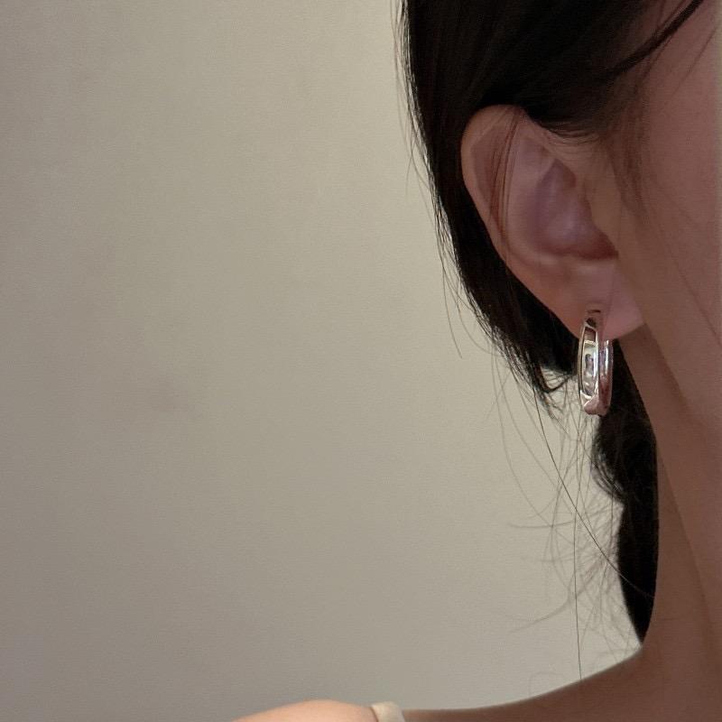 925 Sterling Silver Vintage Earrings For Women Trendy Simple Round Shape Earring Jewelry Prevent Allergy Party Accessories
