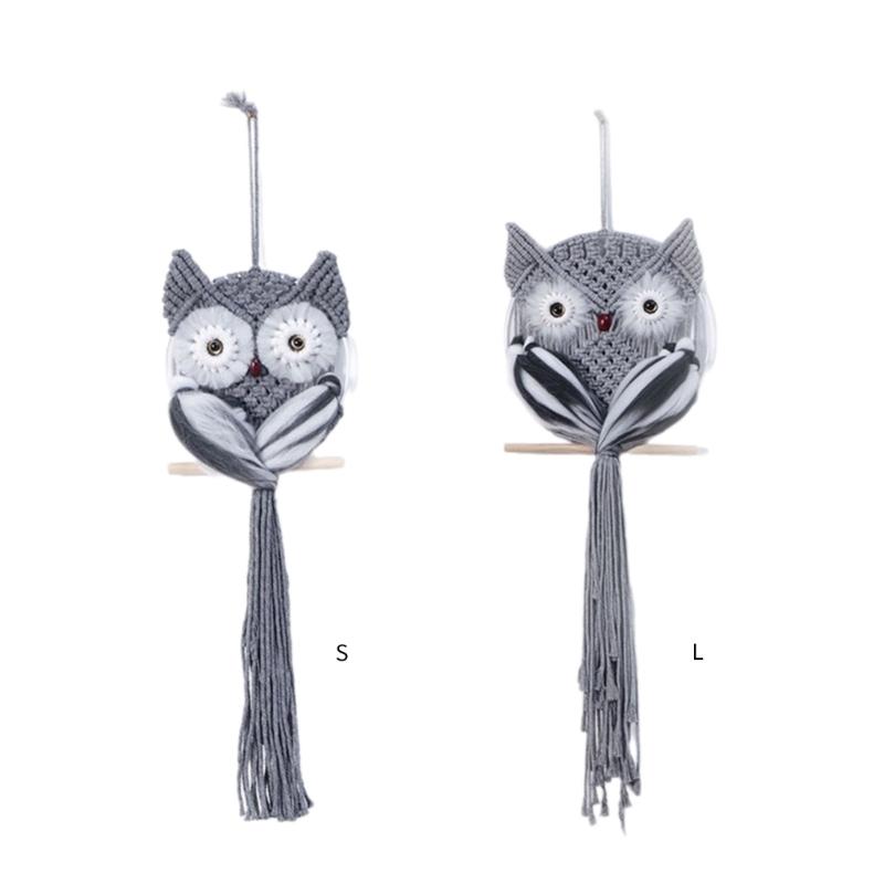 Bohemian Tapestry Handwovens Owl Shaped Wall Hangings Pendants Home Macrames Tapestry Decorations for Bedroom Farmhouses