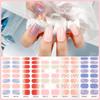 16 Finger Gel Nail Stickers Checkerboard Japanese and Korean Semi-cured Nail Stickers Gel Nail Stickers