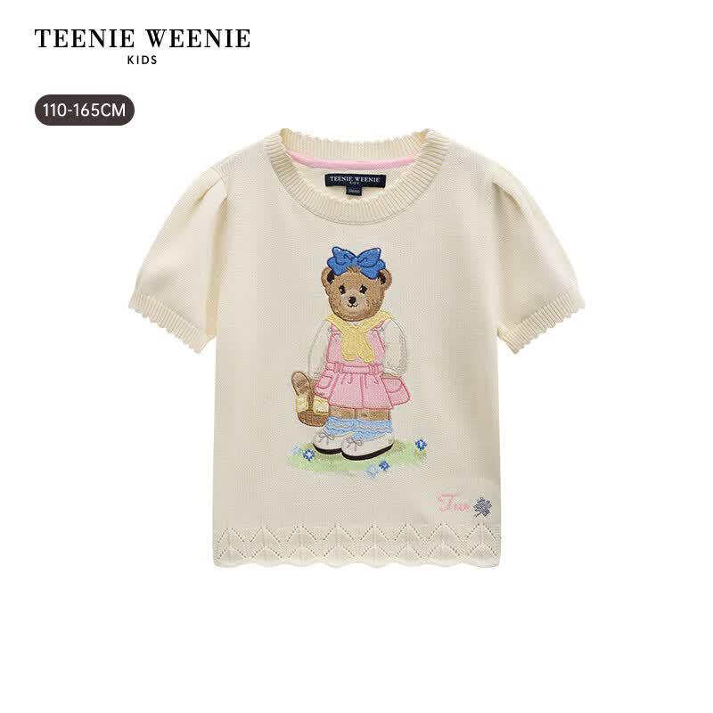 Teenie Weenie Kids' Girls' Playful Bubble Short Sleeve Pullover Sweater