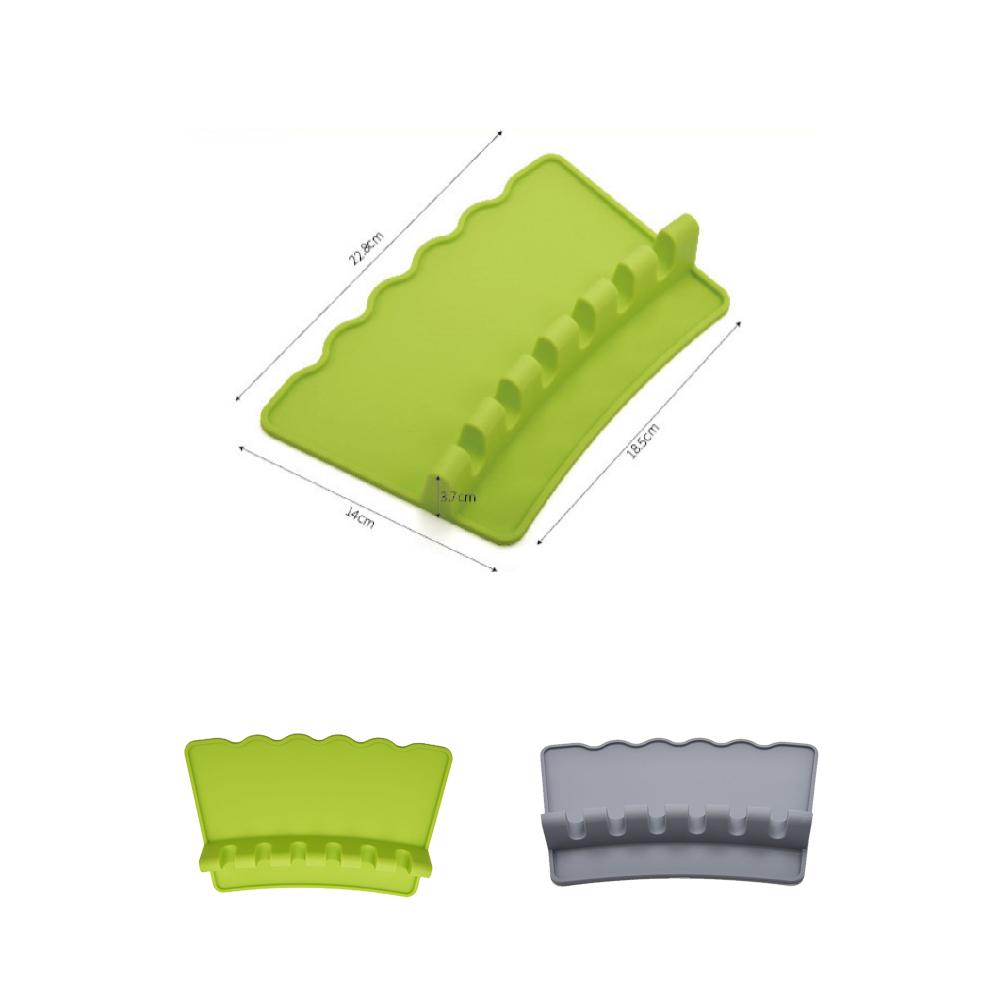 1PC Food Grade Silicone Spoon Rest Holder Gray