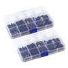 100 Sets 15mm Black Snap Fasteners Popper Press Stud Button with Install Tool Kit