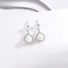 Новая корейская версия жемчужных серег Осень Ретро Простой стиль Универсальный ушной крючок Геометрические циркониевые украшения для ушей