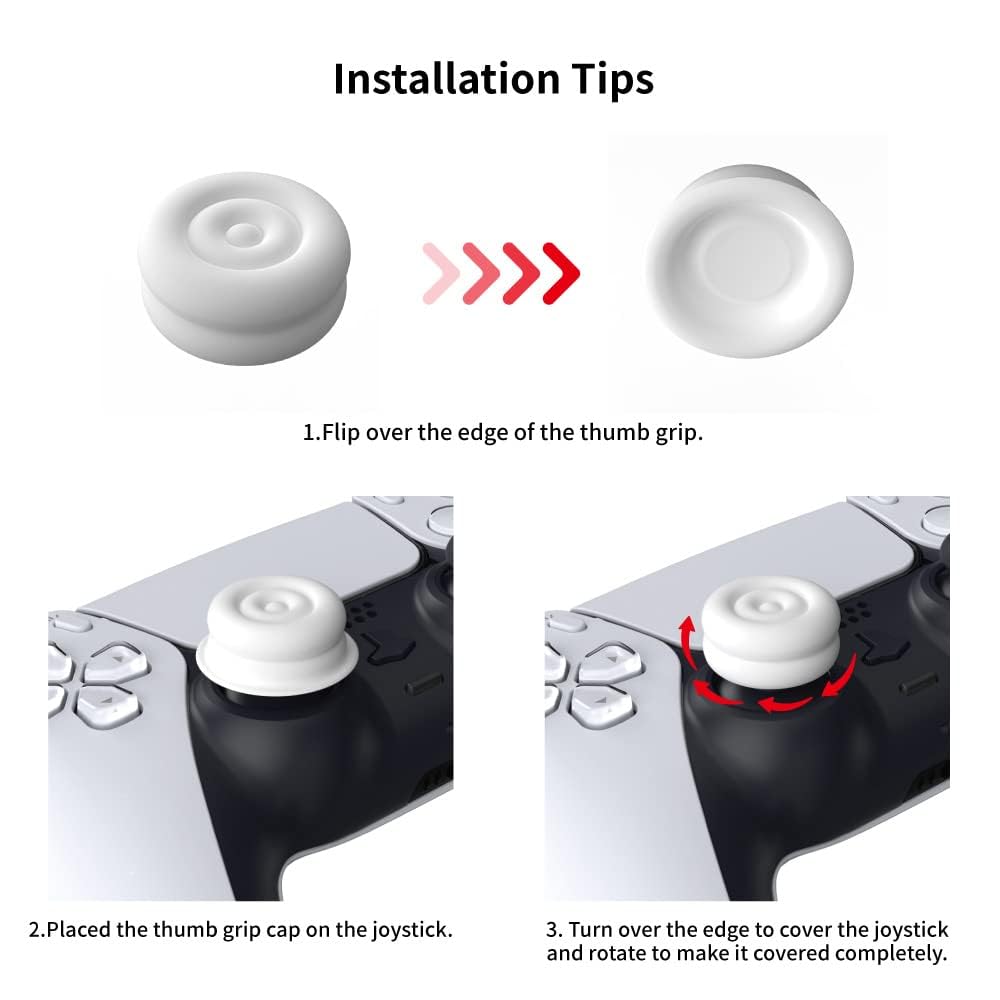 PlayVital Grip Cap Compatible with PS5 Edge Standard Joystick PS5 Compatible with PS4 Compatible with Xbox Series Xbox One Thumbstick Cover Compatible