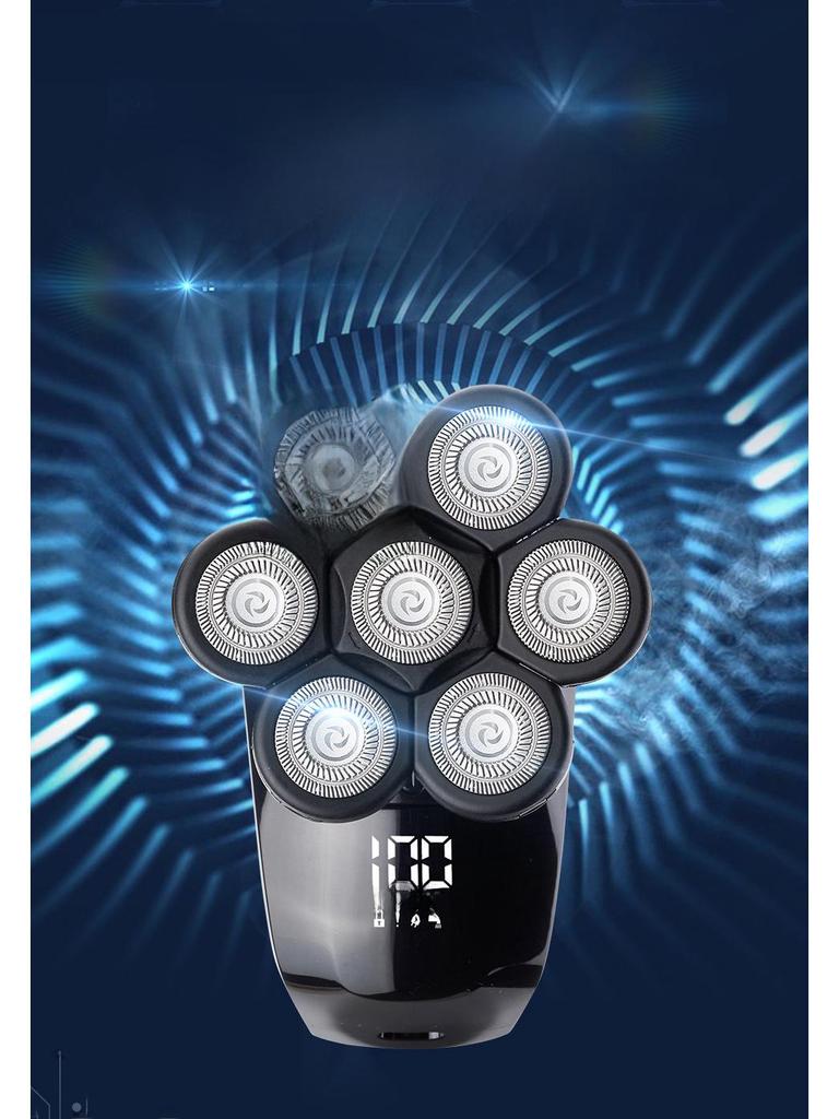 7D Rechargeable Electric Shaver for Bald Heads and Beards - Portable and Self-Help Hair Remover