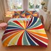3pc Sunburst Pattern Cover Set - 1 Quilt Cover + 2 Pillowcases, All Seasons Bedroom Setting, Perfect for Home082