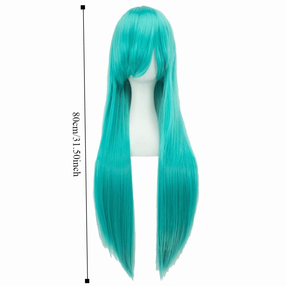 80cm Long Synthetic Hair Heat Resistance Anime Straight Hairpiece Halloween Cosplay Wigs for Women
