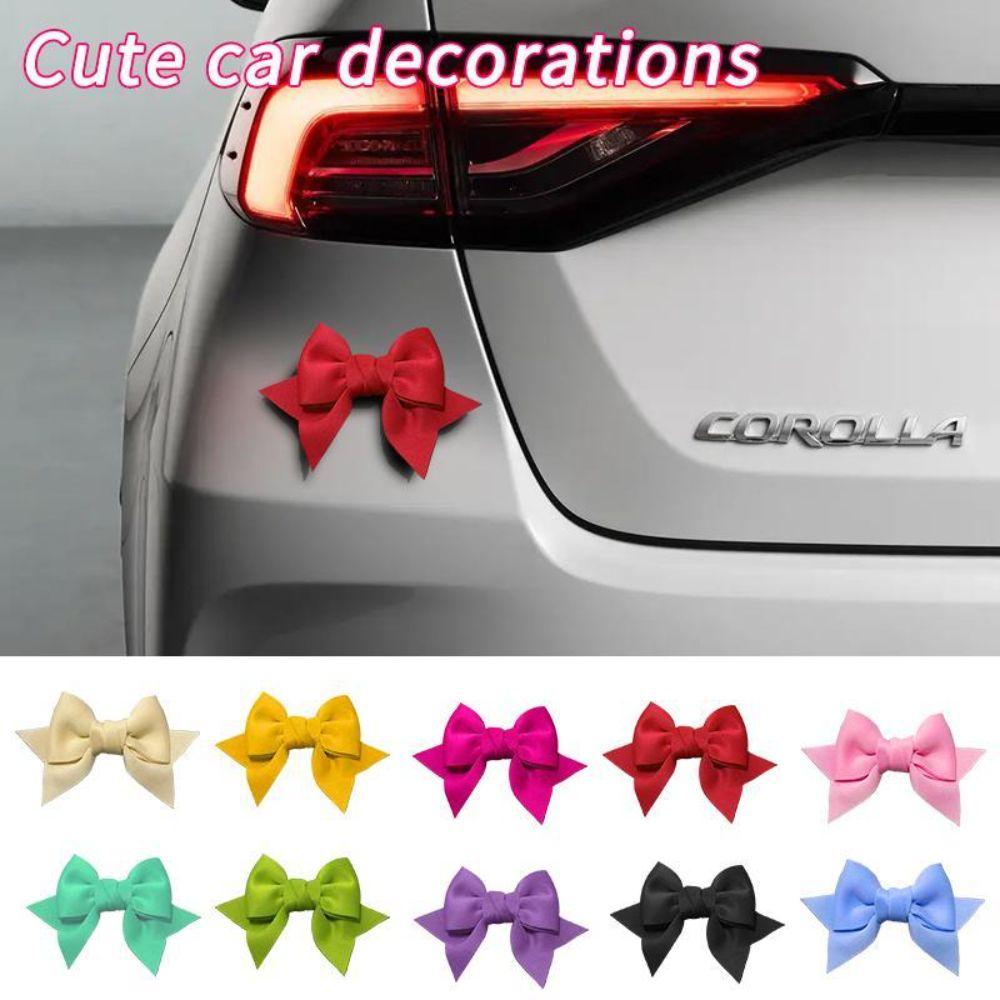 Fabric Motorcycle Helmet Bow Self Adhesive Motorcycle Bow Ornament Electric Bike Tail