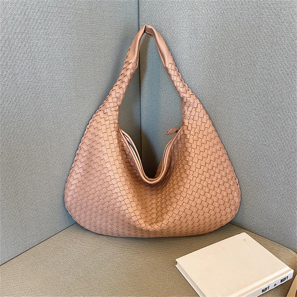 French High-End Woven Bag For Women, Versatile Shoulder Bag, Niche Texture Portable Commuter Bag