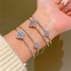 Zirconia Four-Leaf Clover Bracelet Opening Adjustable Senior Bracelet Temperament Fashion Bracelet Simple Light Luxury Women's Bracelet