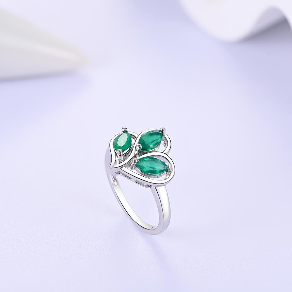 Романтичный дизайн в форме листа, натуральный зеленый агат, кольцо, серьги, комплект ювелирных изделий из серебра 925 пробы, изящные ювелирные украшения для женщин и девушек