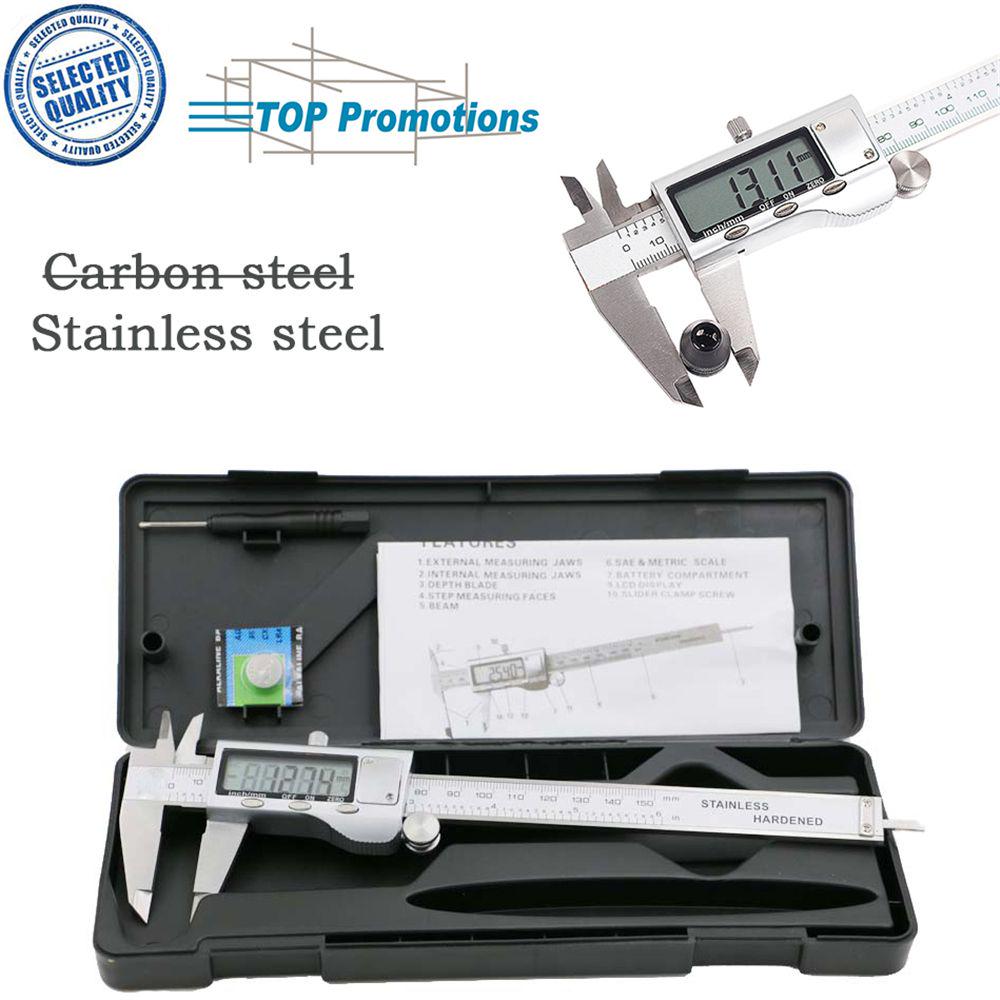 Electronic Ruler Measuring Tool Stainless Steel Digital Vernier Caliper Micrometer LCD Gauge