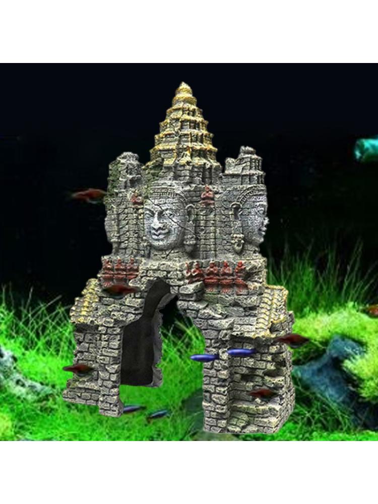 Ancient Cambodian Erawan Statue Fish Tank Landscaping Ornament Simulation Crafts