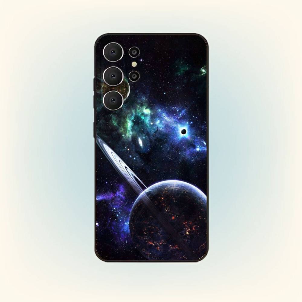 Чехол для телефона Космическая Галактика Вселенная Для Samsung S26,S25,24,23,22,30,21,10,9,Ultra,Plus,Lite,Черный Мягкий Чехол