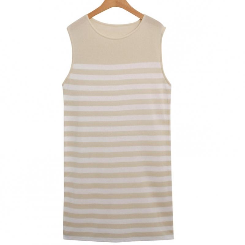 Shop Women Stripe Sleeveless Knit Dress Ivory Jle Wdr 2457