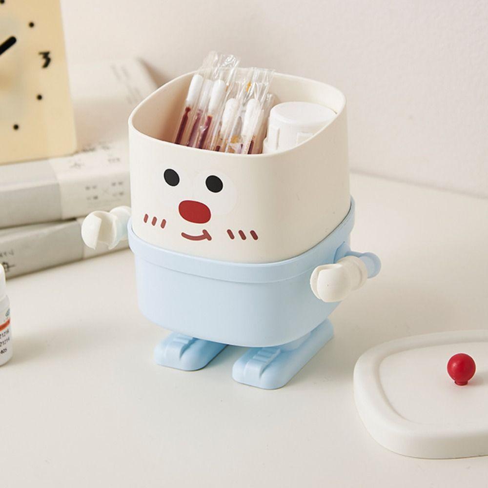 Мультяшный ящик для хранения пластиковый мусорный бак контейнер для хранения кисточек для макияжа
