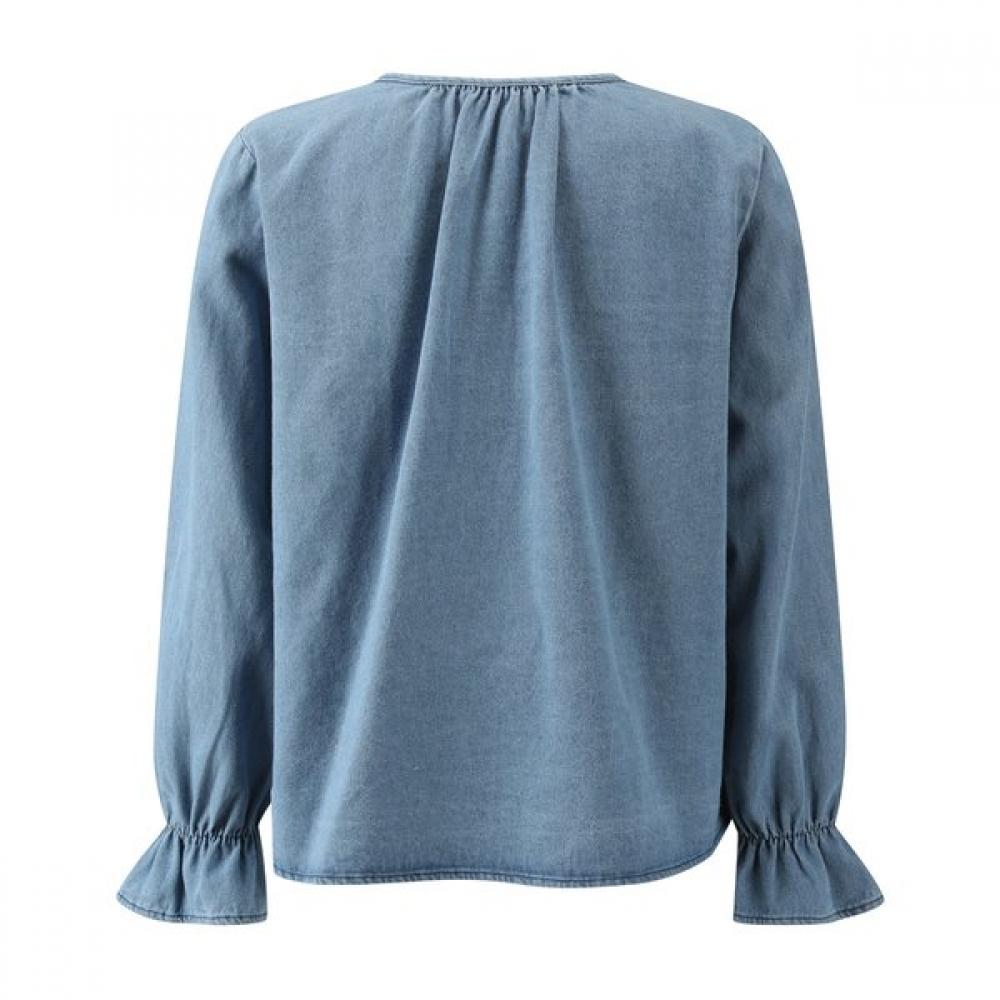 Ggpx New York Triple Ribbon Denim Blouse  Gq3sh038f 