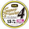 Рыболовная леска DUEL Super X Wire 4 PE Высокая 5 [Высокая прочность, Чувствительность] 1.5, 200м, Цвета/Желтая разметка, H3592N-5CR
