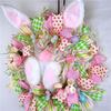 CYCLI-2X Easter Wreaths For Front Door,  Wreaths With Bunny Ears, Spring Easter Wreaths  Garland Easter Decor