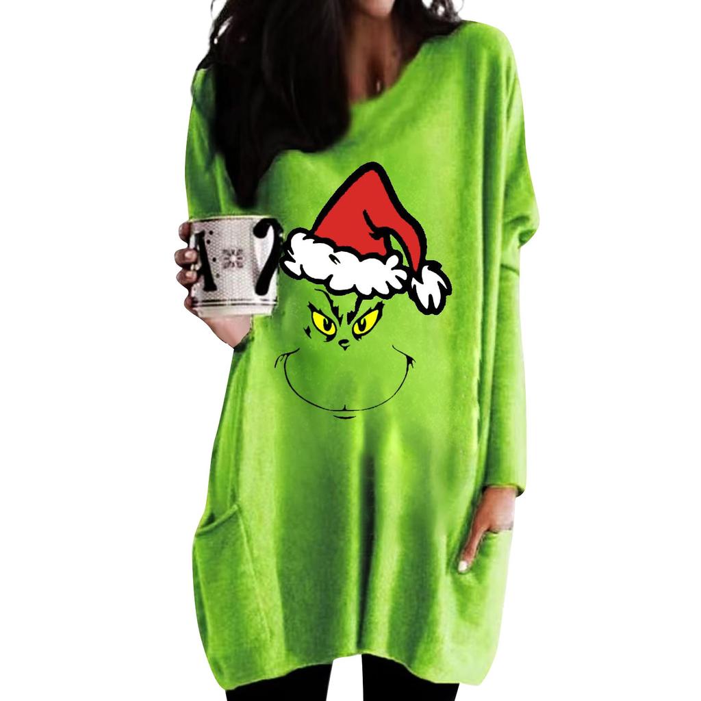 Женская футболка и весенне-осенние топы с круглым вырезом, длинными рукавами и карманным принтом стандартного кроя