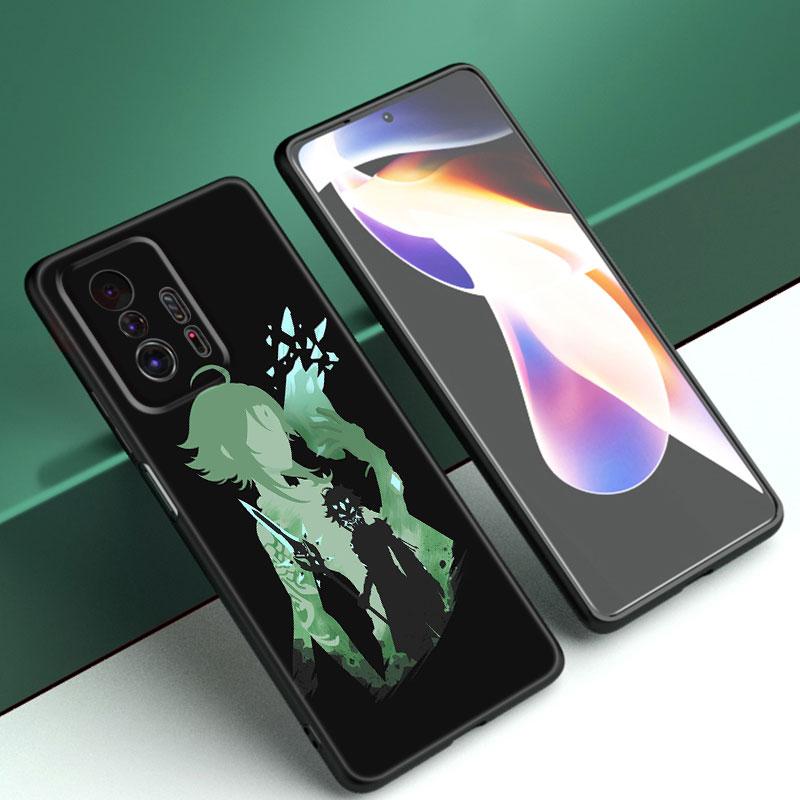 Чехол для телефона Genshin Impact с аниме для Xiaomi Mi A2 8 9 SE Note 10 10T 11 12 Lite 9T 11T 12S 12T Pro A3 6X 12X, мягкий черный чехол из ТПУ