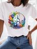 (Asian Size) Print  Trend Watercolor Cute Women Tee Top T Shirt Woman Fashion Female Short Sleeve Clothing Graphic T-shirts