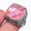 Натуральный розовый кунцит драгоценный камень 925 стерлинговое серебро ювелирное кольцо размер 7.5 M5q94