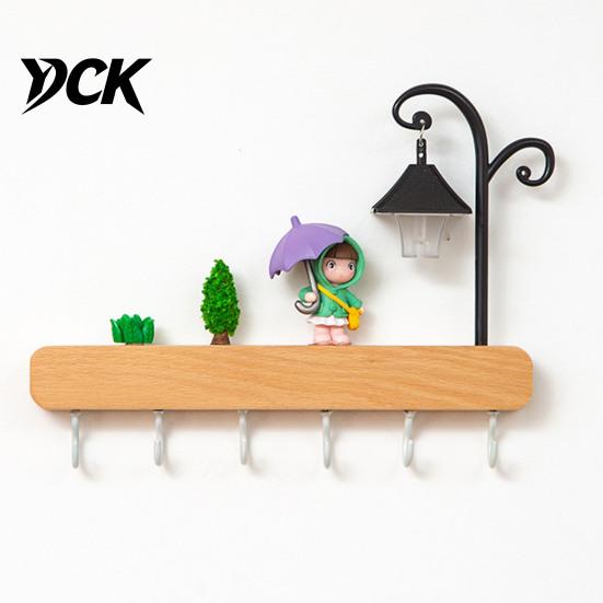 Sturdy Entryway Key Rack Holder with 6 Hooks, Solid Wood Organizer Rack, Wall Mounted Space Saving Hook for Keys Pet Leashes And Hats Decorative Hooks