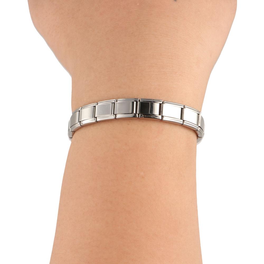 Браслет из нержавеющей стали ручной работы, эластичный мужской браслет-манжета, простой итальянский стартовый браслет с подвеской, лето