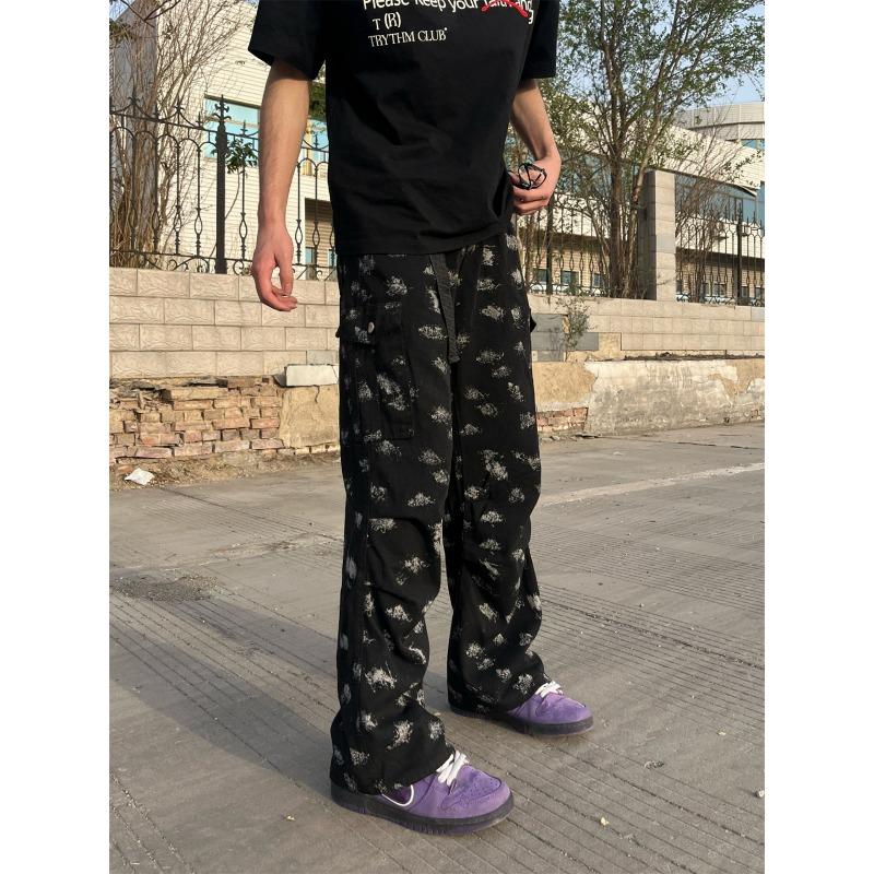 Cleanfit Multi-pocket Tooling Jeans Men's Spring and Summer Vibe Logging Pants Straight Casual Trousers