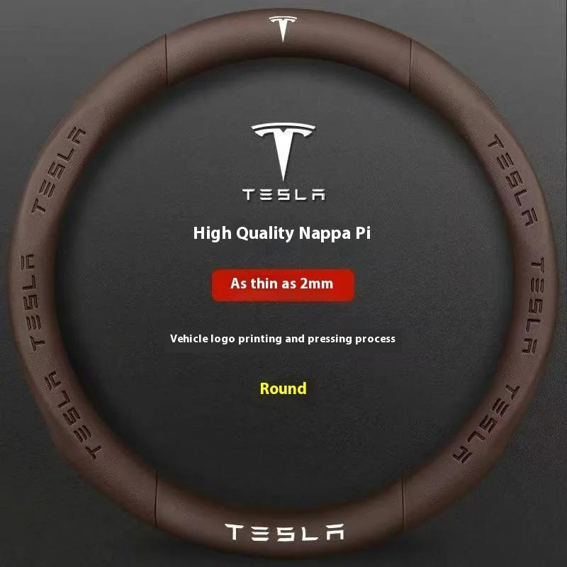 CPSSA1 Car Steering Wheel Cover for Tesla Model 3 Model S Y X Roadster 2019-2025 Auto Interior Steering Wheel Accessories Anti-Slip