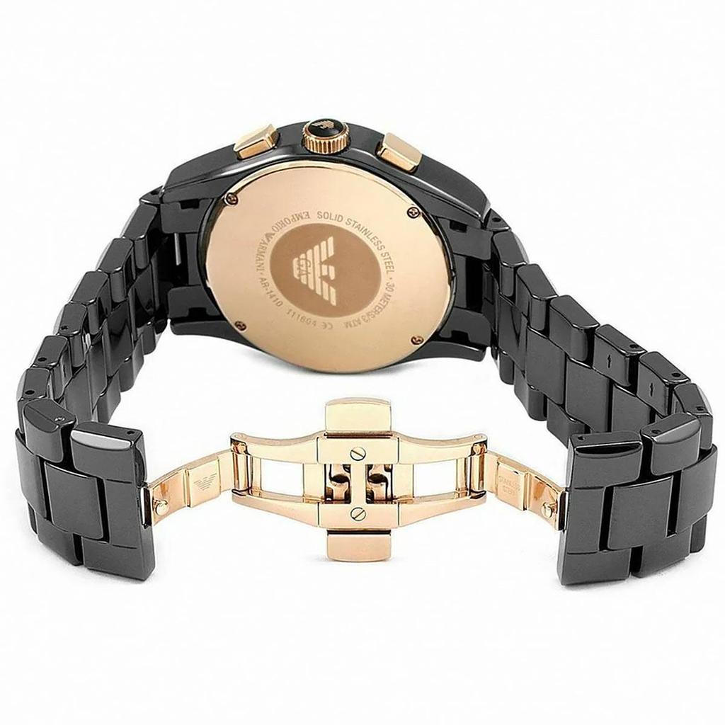 Emporio Armani AR1410 Ceramica Chronograph мужские часы с черным циферблатом