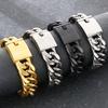 Classic Men's Bracelet 18MM Width Brushed Matter 316L Stainless Steel Curb Cuban Link Chain Man Bracelets Male Jewelry Accessory