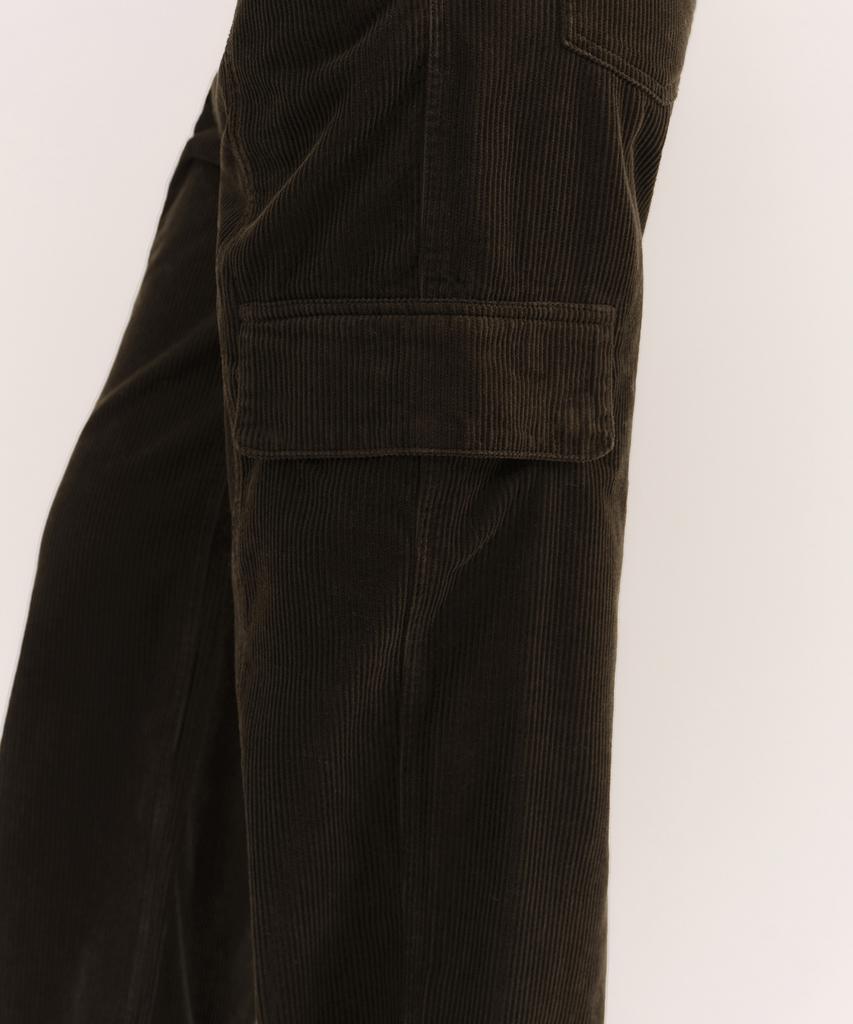 MUSINSA STANDARD WOMAN 8W Corduroy Wide Cargo Pants [Dusty Khaki]