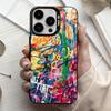 Крутой C-Цветный G-Граффити Чехол для телефона для iPhone17,16,15,14,13,12,11 Plus,Pro Max Конфетный Серебристый Покрытие Внутри Чехла