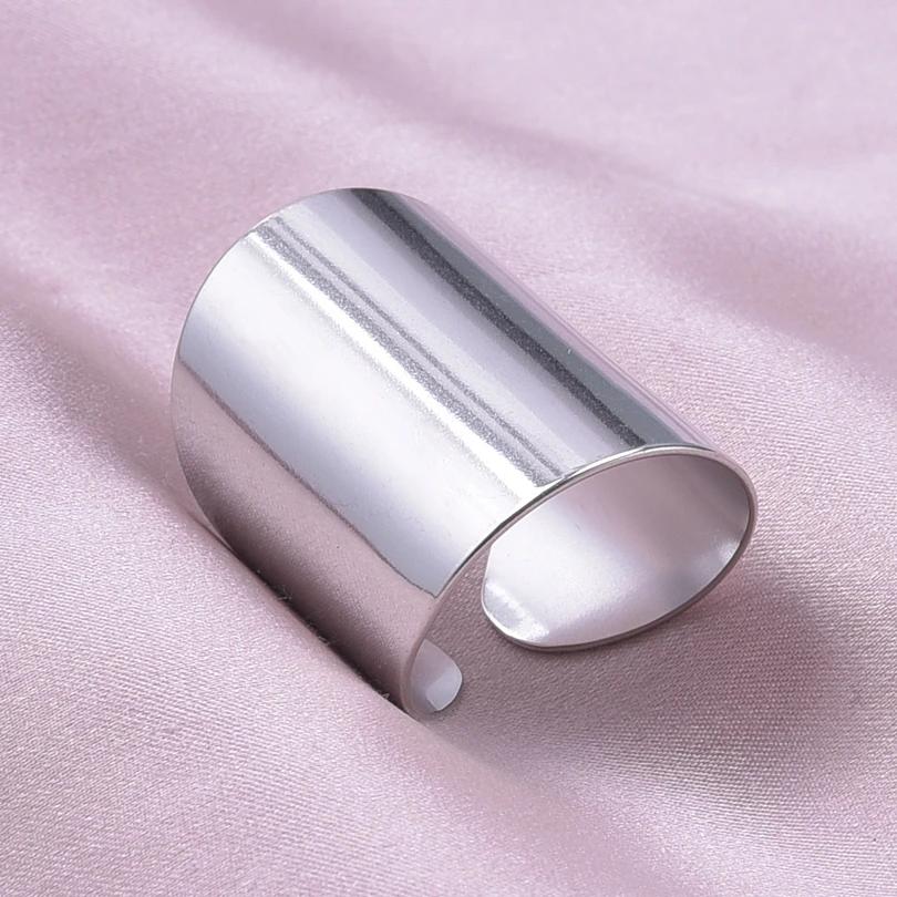 Массивное Неровное Широкое Кольцо Открытое Кольцо из Нержавеющей Стали Для Женщин Мужчин Аксессуары Индийские Украшения Винтажное Кольцо на Палец Bague Femme Подарок