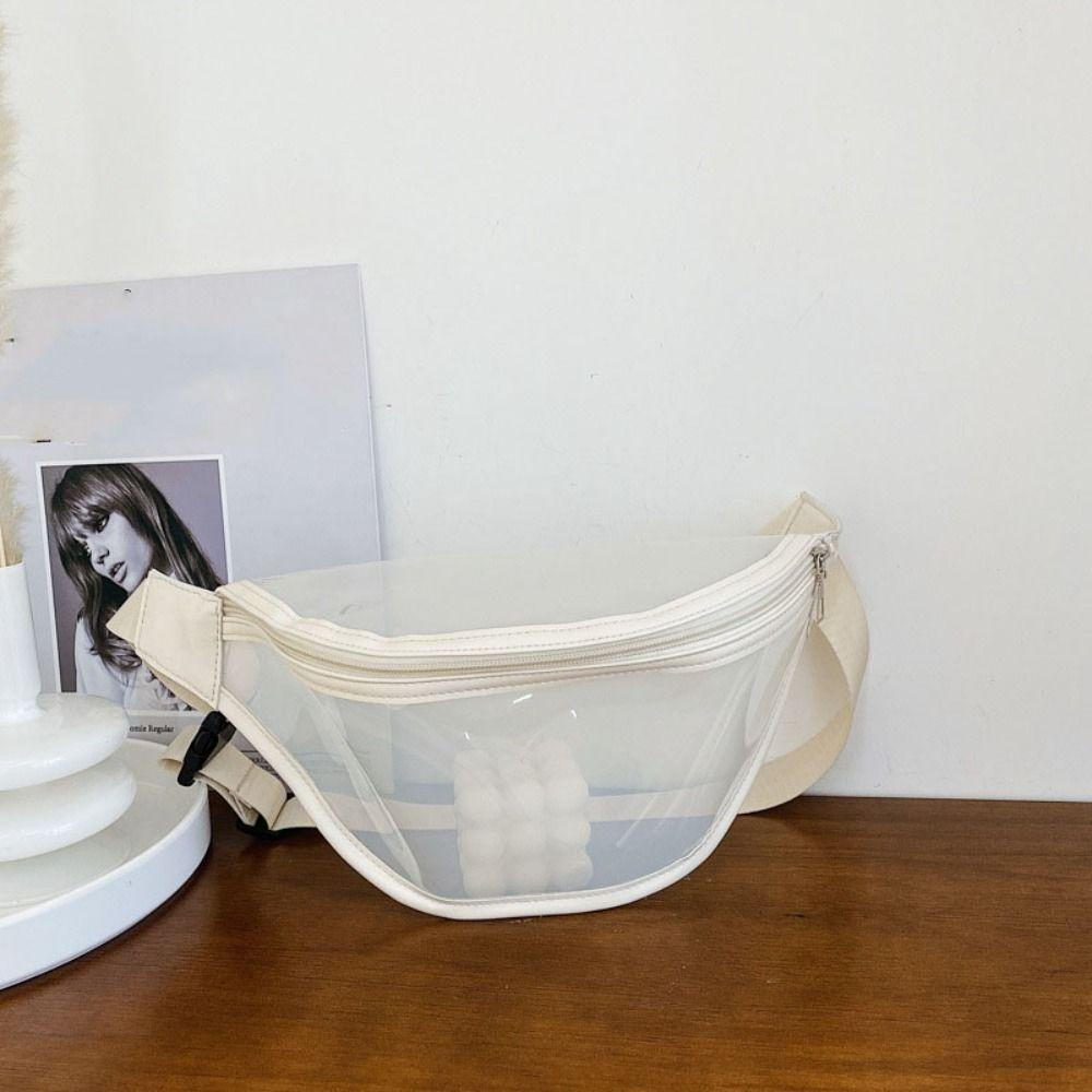 Chinese Style Pvc Chest Bag Waterproof Transparent Pack Elegant Transparent Waist Bag Female/Girls