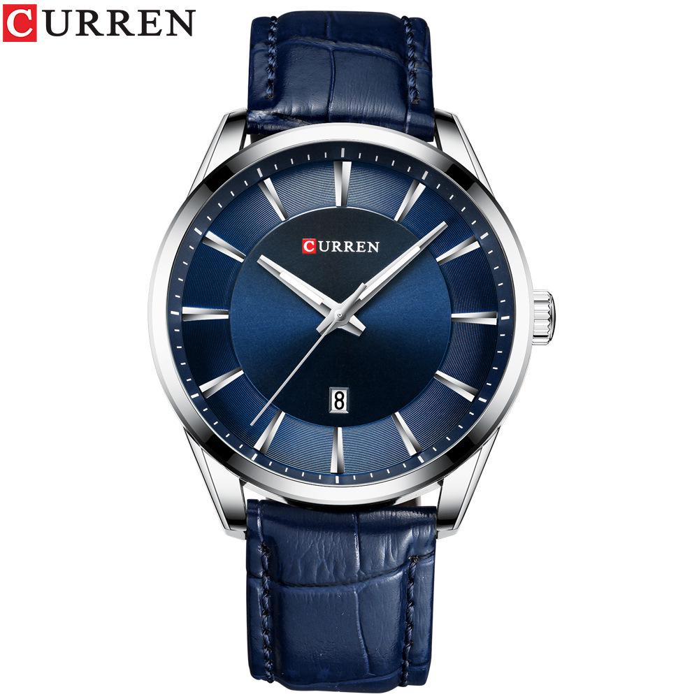 Curren 8365 Men's Waterproof Leather Strap Watch with Date Function