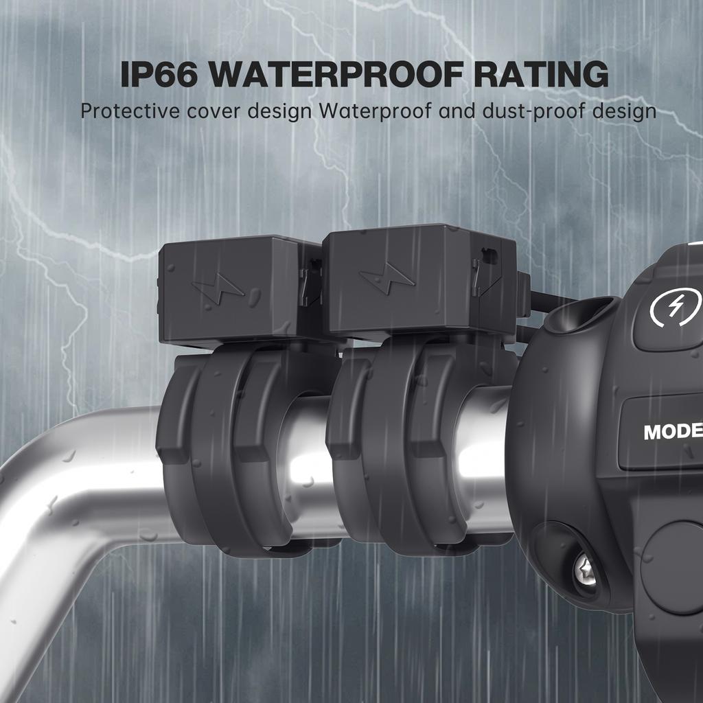 PD QC3.0 Мотоциклетное USB Быстрое Зарядное Устройство для Телефона Водонепроницаемый Разъем Порта Type-C 12/24В Крепление на Руль Зарядное Устройство для Телефона